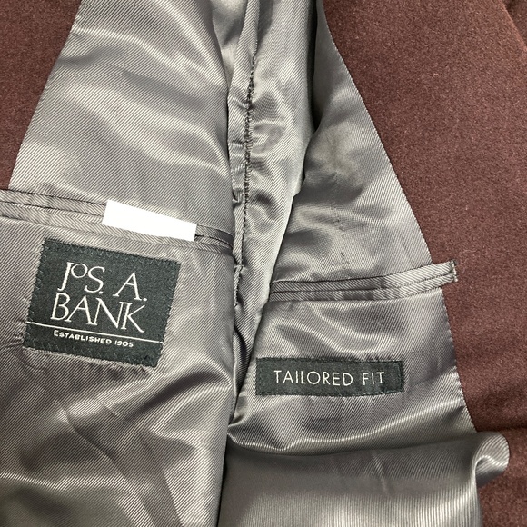 unisex blazer jacket Jos A. Bank 44S M brown wool/ silk classic academia hipster - Picture 8 of 13